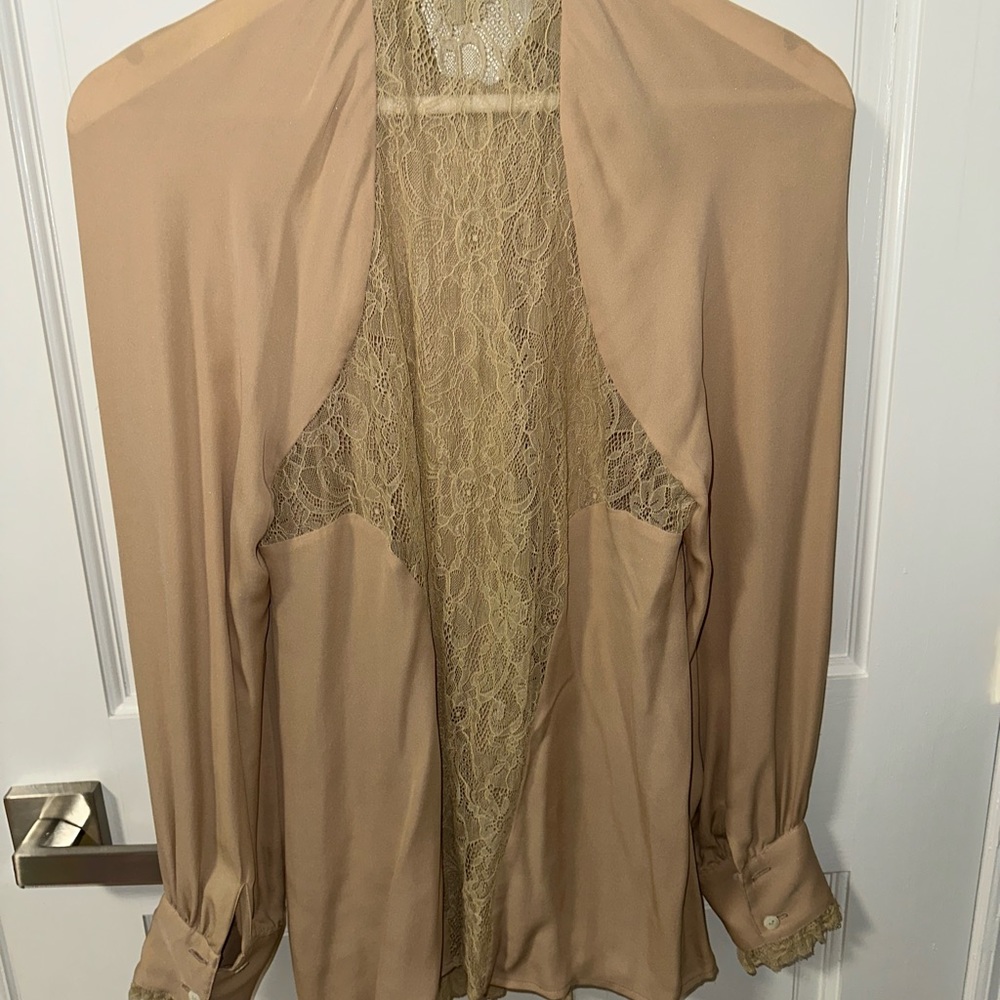 Beautiful Haute Hippie beige blouse. Goes with everything.